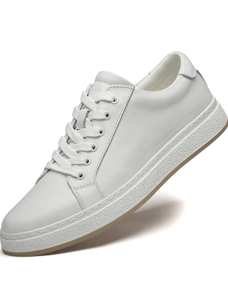Stylish breathable white leather shoe SF1170, with lace-up closure and rubber outsole for casual comfort and traction.